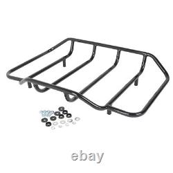 Black Chopped Pack Trunk Pad Rack Fit For Harley Tour-Pak Electra Glide 14-2022