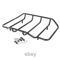 Black Chopped Pack Trunk Pad Rack Fit For Harley Tour Pak Street Road Glide97-08