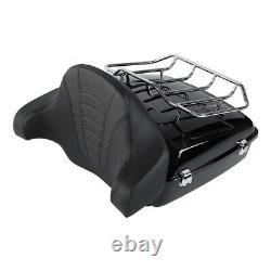 Black Chopped Pack Trunk Pad Rack Fit For Harley Tour Pak Touring Glide 14-21 20