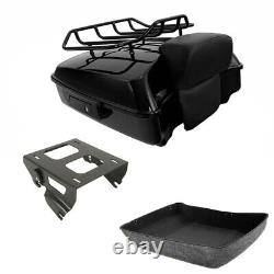 Black Chopped Pack Trunk Rack Solo Mount Fit For Harley Tour Pak Touring 2014-22