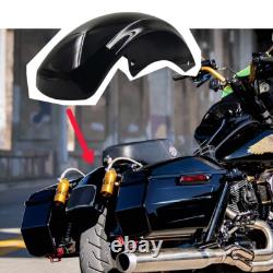 Black Chopped Saddlebags Rear Fender for Harley Touring 2009-2024 Carbon Steel