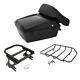Black Chopped Trunk Backrest & 2up Mount Fits For Harley Tour Pak Touring 97-08