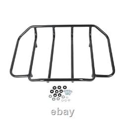 Black Chopped Trunk Backrest Luggage Rack Fit For Harley Tour-Pak Touring 14-22