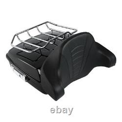 Black Chopped Trunk Backrest Luggage Rack Fit For Harley Tour Pak Touring 14-Up