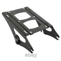 Black Chopped Trunk Backrest Luggage Rack Fit For Harley Tour Pak Touring 14-Up