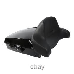 Black Chopped Trunk Backrest Mount Fit For Harley Tour Pak Electra Glide 2014-22