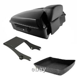 Black Chopped Trunk Backrest Mount Fit For Harley Tour Pak Road Glide FLTR 97-08