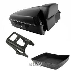 Black Chopped Trunk Backrest Mount Rack Fit For Harley Tour-Pak Touring 2009-13