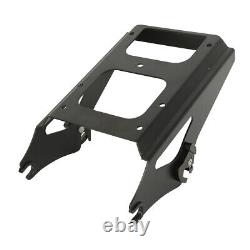 Black Chopped Trunk Backrest Mount Rack Fit For Harley Tour-Pak Touring 2009-13