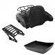 Black Chopped Trunk Backrest Mounting Rack Fit For Harley Tour Pak Touring 14-22