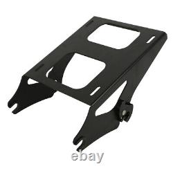 Black Chopped Trunk Backrest Mounting Rack Fit For Harley Tour-Pak Touring 14-22