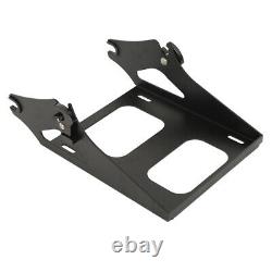 Black Chopped Trunk Backrest Mounting Rack Fit For Harley Tour-Pak Touring 14-22