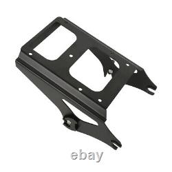 Black Chopped Trunk Backrest Pad Mount Fit For Harley Tour Pak Touring 2009-2013