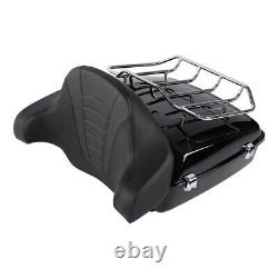 Black Chopped Trunk Backrest Top Rack Fit For Harley Tour Pak Pack Touring 14-22