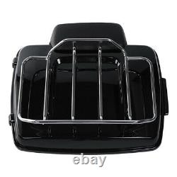 Black Chopped Trunk Backrest Top Rack Fit For Harley Tour Pak Road Glide 2014-22