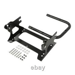 Black Chopped Trunk Backrest Two Up Mount Rack Fit For Harley Tour Pak 1997-2008