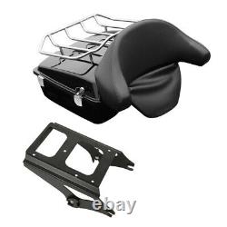Black Chopped Trunk Backrest With Mount Rack Fit For Harley Tour Pak Touring 09-13