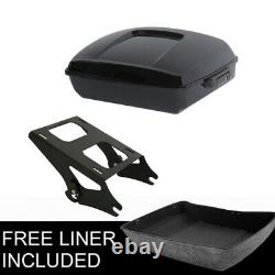 Black Chopped Trunk Mount Rack Fit For Harley Tour Pak Pack Road Glide 2014-2021