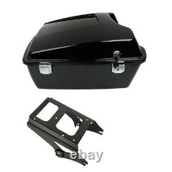 Black Chopped Trunk Mounting Rack Fit For Harley Tour Pak Pack Touring 2009-2013