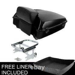 Black Chopped Trunk Pack Mount Fit For Harley Tour Pak Touring Road King 97-08