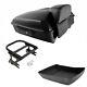 Black Chopped Trunk Pack Mount Rack Fit For Harley Tour Pak Touring Flhr 1997-08