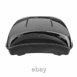 Black Chopped Trunk Pad Mount Fit For Harley Tour Pak Pack Touring 2014-21 17 18