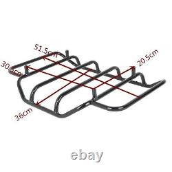 Black Chopped Trunk Pad Mount Rack Fit For Harley Tour Pak Luggage Touring 97-08