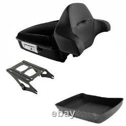 Black Chopped Trunk Pad Mount Rack Fit For Harley Tour Pak Pack Touring 14-2022