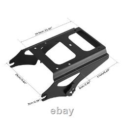 Black Chopped Trunk Pad Rack Docking Kit Fit For Harley Touring 2009-2013