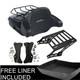 Black Chopped Trunk Rack Pad Docking Fit For Harley Touring 14-25