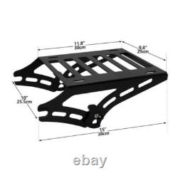 Black Chopped Trunk Rack Pad Docking Fit For Harley Touring 14-25