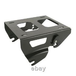 Black Chopped Trunk Solo Mount Rack Fit For Harley Tour-Pak Pack Touring 2014-21