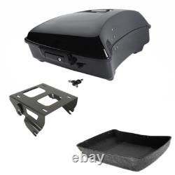 Black Chopped Trunk Solo Mount Rack Fit For Harley Touring Road Glide 14-Up