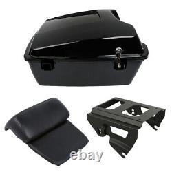 Black Chopped Trunk & Solo Mount Rack Fit For Harley Touring Tour Pak 2009-2013