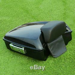 Black Chopped Trunk With Backrest For Harley-Davidson Touring 2014-2020