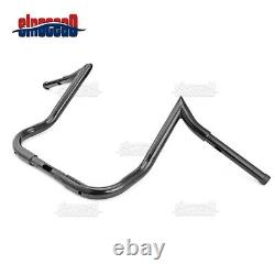 Black Chrome 12 14'' Meathook Monkey Bar Handlebar For Harley Touring FLHX FLHT