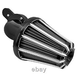 Black Cone Air Cleaner Filter Gray Intake For Harley Softail Dyna Touring 00-15