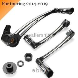 Black Cut Brake Arm Kit Shift Lever With Shifter Pegs For Harley Touring 2014-2020