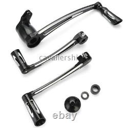 Black Cut Brake Arm Kit Shift Lever With Shifter Pegs For Harley Touring 2014-2020