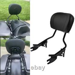 Black Detachable Passenger Backrest Sissy Bar Fit For Harley Touring 2009-2022