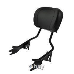Black Detachable Passenger Backrest Sissy Bar Fit For Harley Touring 2009-2022