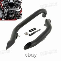 Black Drag Header Pipe Exhaust for Harley Sportster Softail Touring Dyna KY