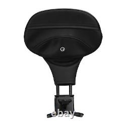 Black Driver Backrest Pad Fit For Harley Touring Electra Street Road King Glide