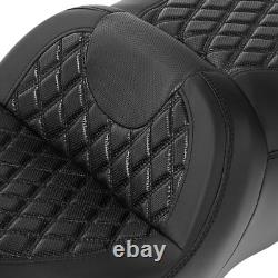 Black Driver Passenger Gel Seat Fit For Harley Touring Electra Tri Glide 2009-23