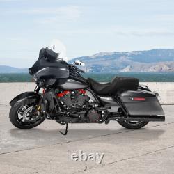 Black Driver Passenger Gel Seat Fit For Harley Touring Road Street Glide 09-23