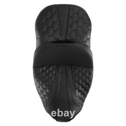 Black Driver Passenger Gel Seat Fit For Harley Touring Road Street Glide 09-23