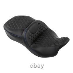 Black Driver Passenger Gel Seat Fit For Harley Touring Street Road Glide 09-2023