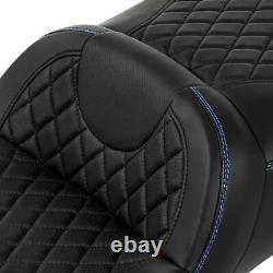 Black Driver Passenger Gel Seat Fit For Harley Touring Street Road Glide 09-2023