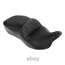 Black Driver Passenger Gel Seat Fit For Harley Touring Tri Street Glide 2009-23