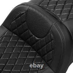 Black Driver Passenger Seat & Backrest Pad Fit For Harley Touring Glide 09-2023